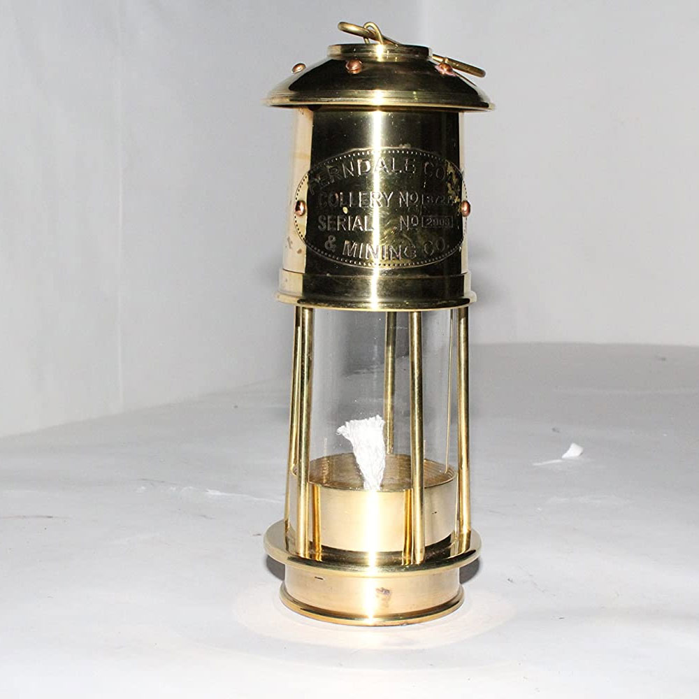 Oil Lanterns - Antique Brass Ferndale Coal Nautical Minor Oil Lamp 7" - Ship Lanterns (Brass) - Image 3