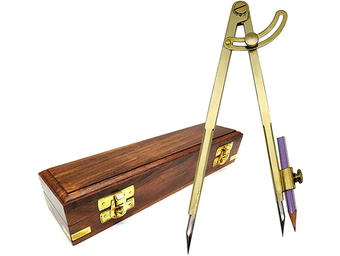 8 Inch Large Pencil Marking Compass Circle Leather Scratch Compass