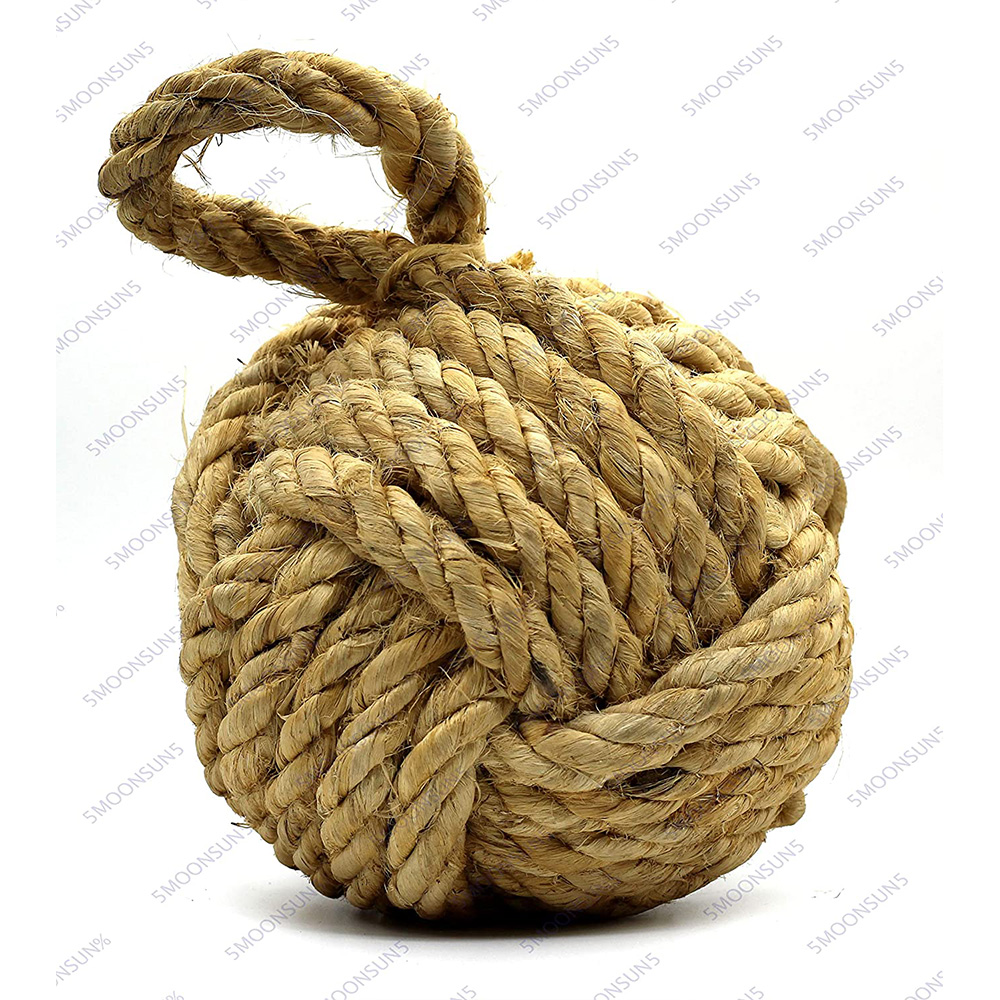 Marseille Monkey Knot Jute Rope Door Stopper Handmade Rope Jute (4 lbs) - Jute - Image 2