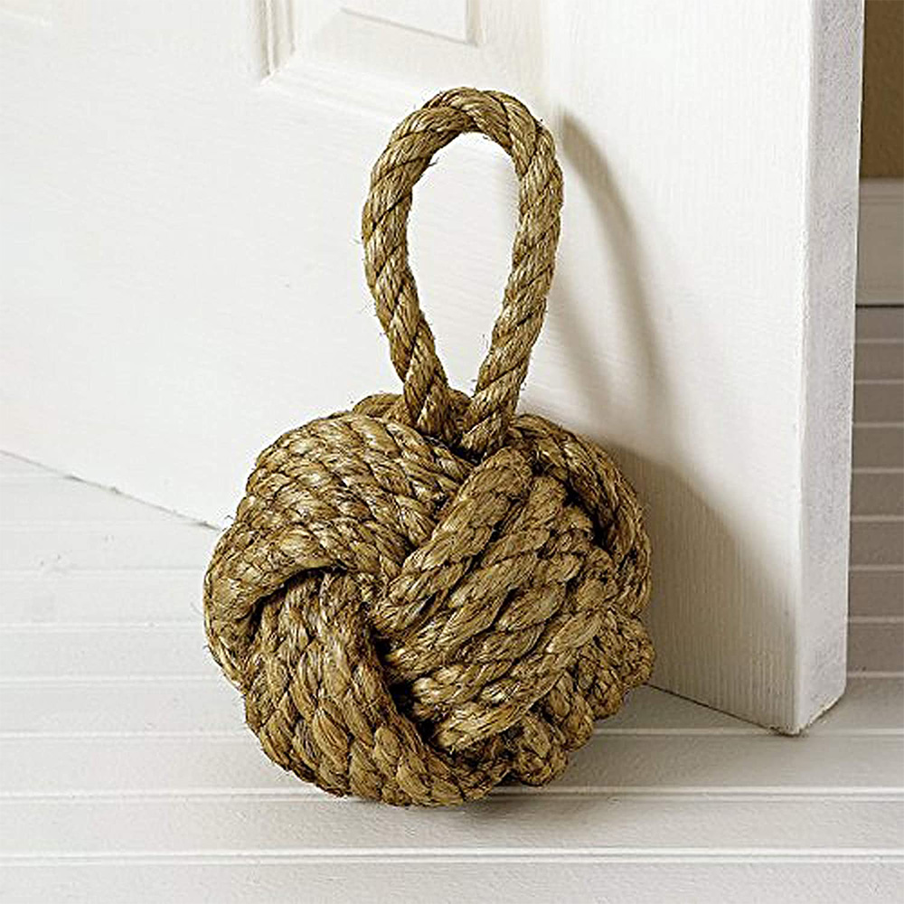 Marseille Monkey Knot Jute Rope Door Stopper Handmade Rope Jute (4 lbs) - Jute - Image 3