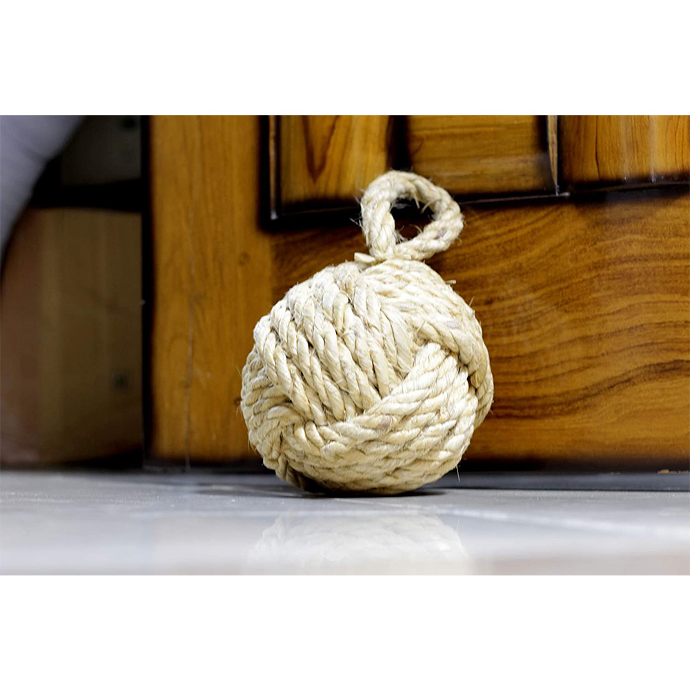 Marseille Monkey Knot Jute Rope Door Stopper Handmade Rope Jute (4 lbs) - Jute - Image 5