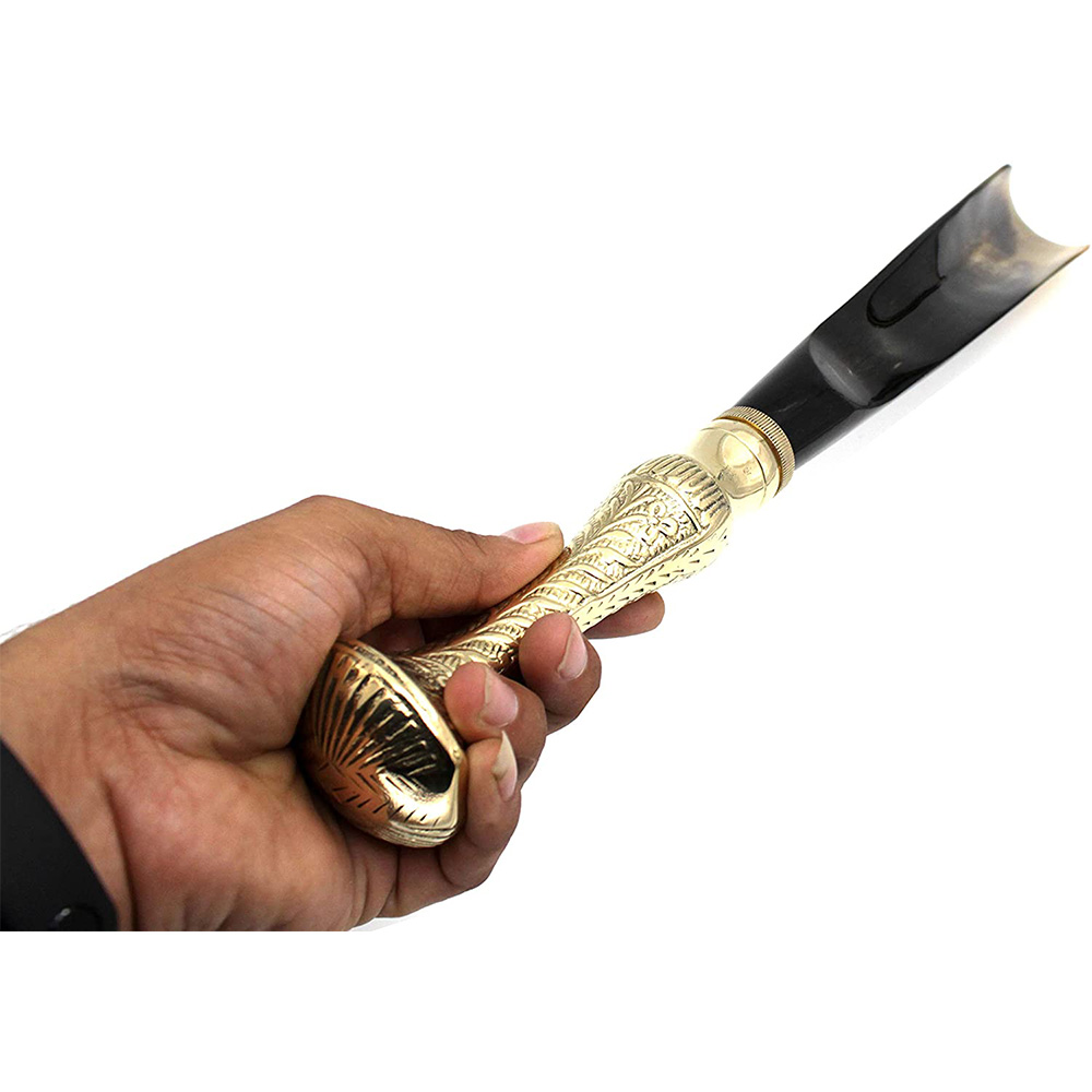 Shoe Horn Made with Real Horn Handmade.Home or Travel .(16''brass) - Image 3