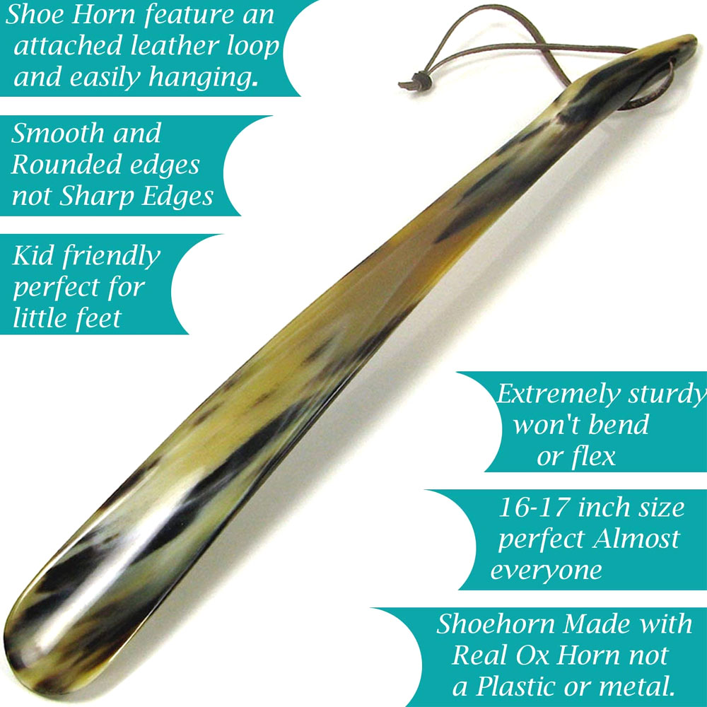 Shoe Horn Made with Real Horn Handmade. Best Gift Idea Home or Travel Use.(17 inch) - Image 3