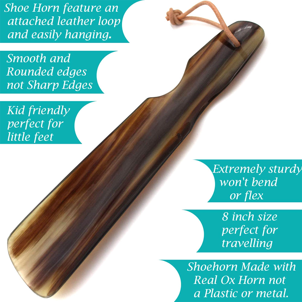 Shoe Horn Made with Real Horn Handmade. Best Gift Idea Home or Travel Use.(8) - Image 2