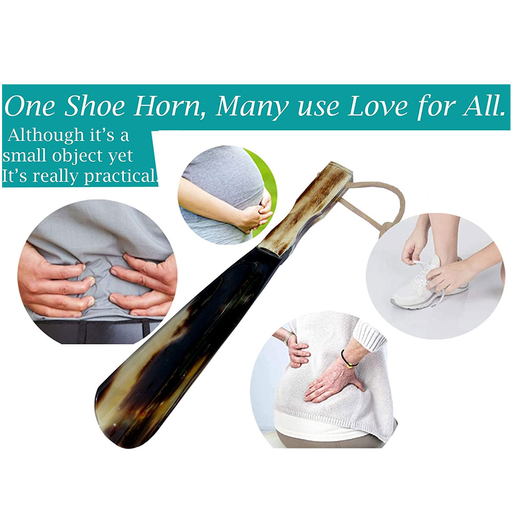 Shoe Horn Made with Real Horn Handmade. Best Gift Idea Home or Travel Use.(9inch) - Image 2