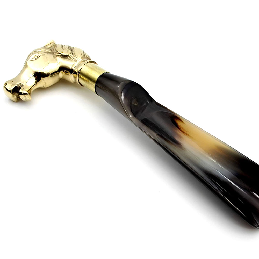 Long Handled Made with Brass Horn Home or Travel use (10 inch)
