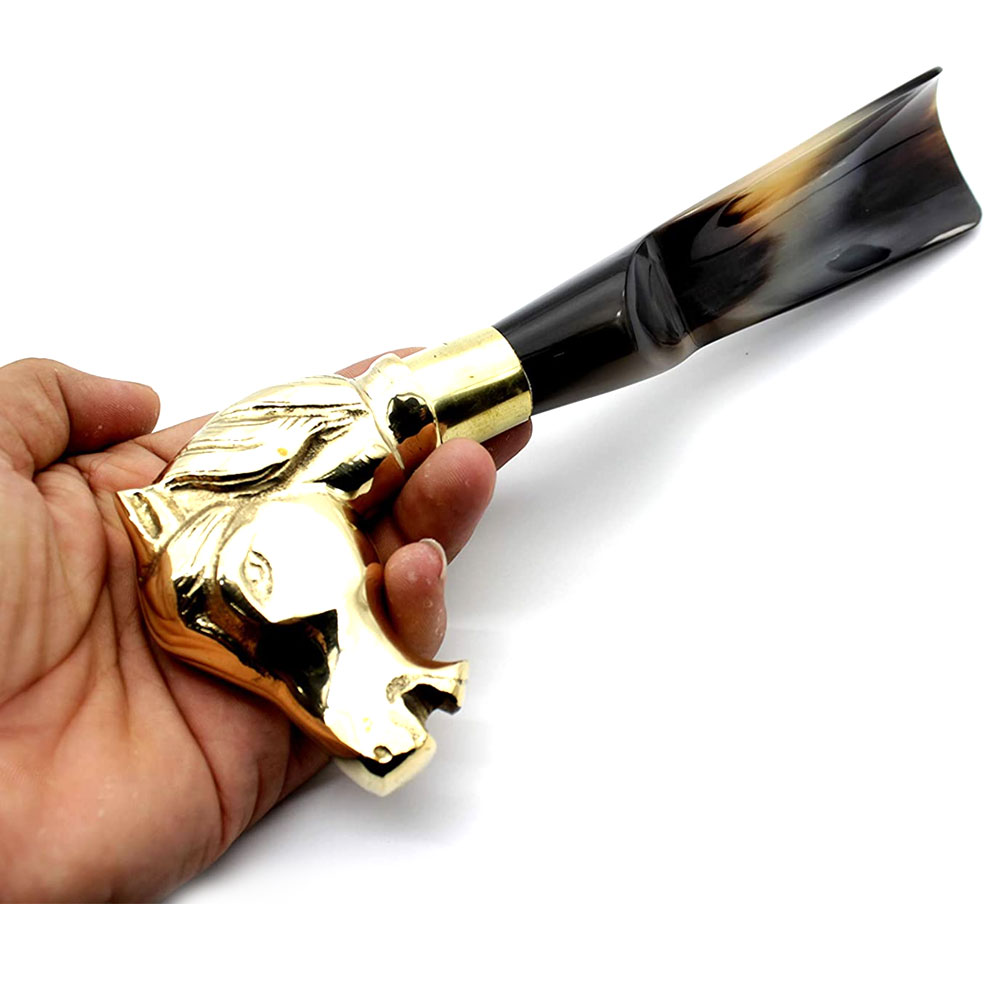 Long Handled Made with Brass Horn Home or Travel use (10 inch) - Image 9