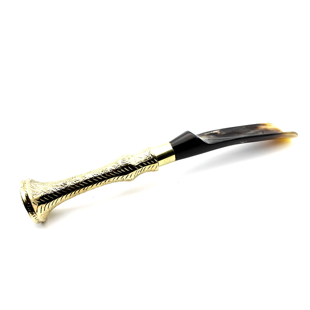Long Handled Made with Horn and Brass Shoe Horn, Handmade Shoe Horn (12.5 inch) - Image 2