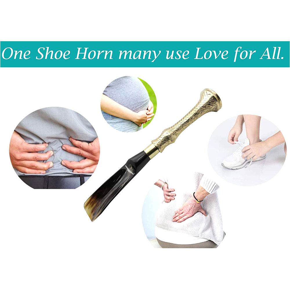 Long Handled Made with Horn and Brass Shoe Horn, Handmade Shoe Horn (12.5 inch) - Image 7