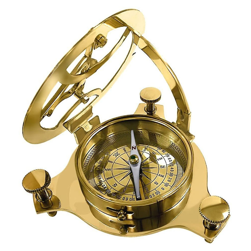 4" Sundial Compass - Solid Brass Sun Dial