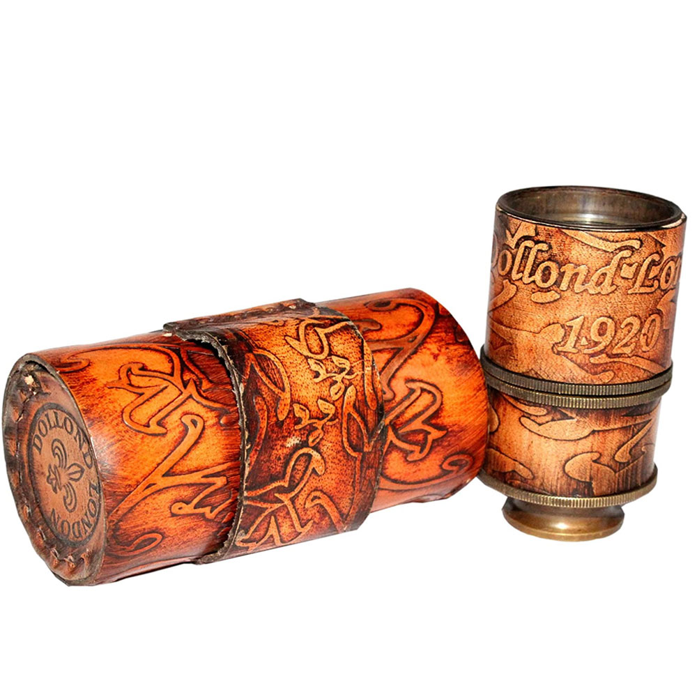 Telescope Spyglass Royal Antique Look Vintage Pirate Solid Brass & Real Leather Telescope - Image 5