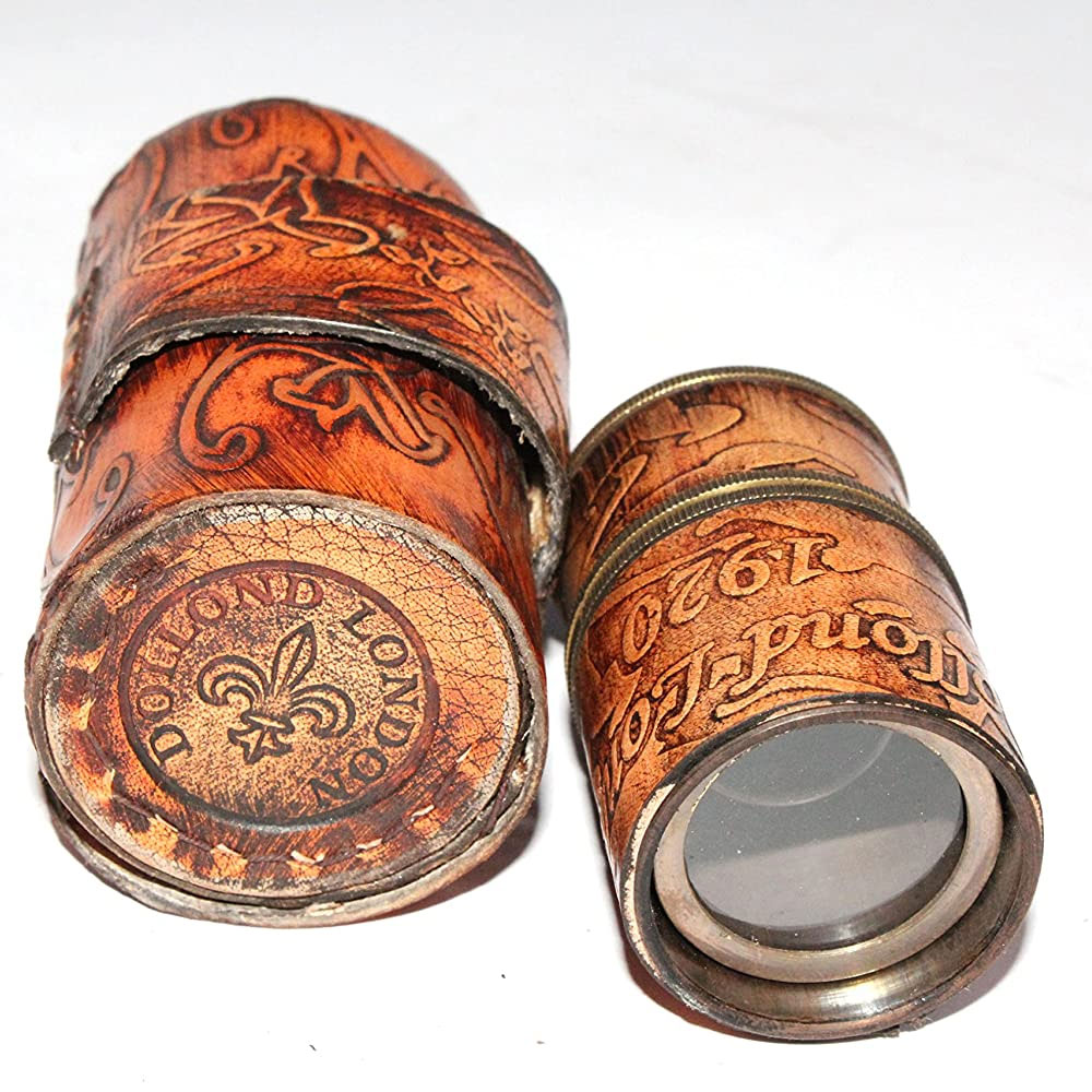 Telescope Spyglass Royal Antique Look Vintage Pirate Solid Brass & Real Leather Telescope - Image 6