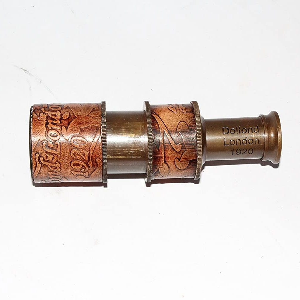 Telescope Spyglass Royal Antique Look Vintage Pirate Solid Brass & Real Leather Telescope - Image 9