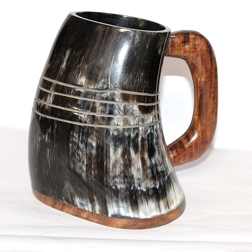 VIKING DRINKING HORN MUG Handcrafted Ox Cup Goblet With This Large Tankard (20oz) - Image 2