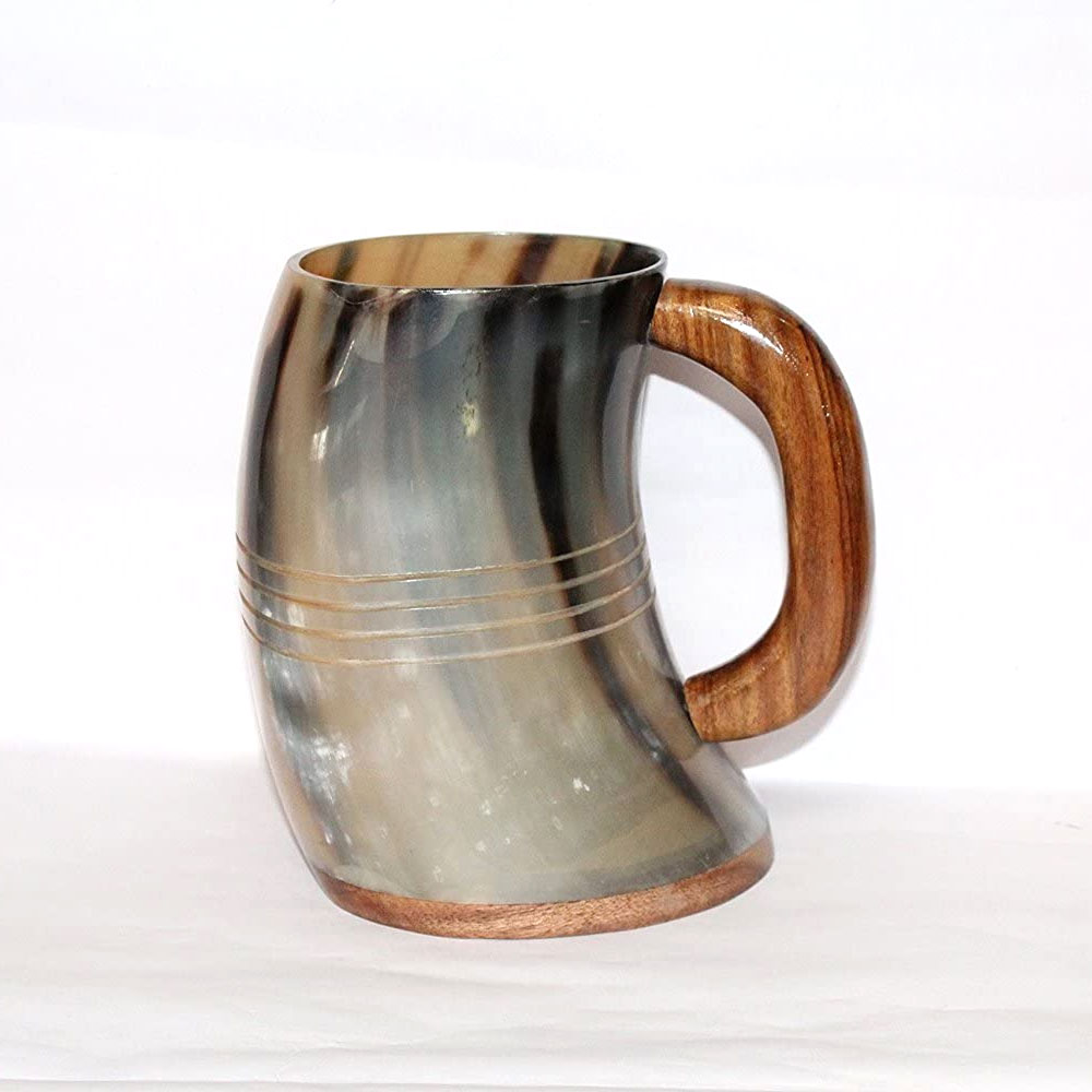 VIKING DRINKING HORN MUG Handcrafted Ox Cup Goblet With This Large Tankard (20oz) - Image 3