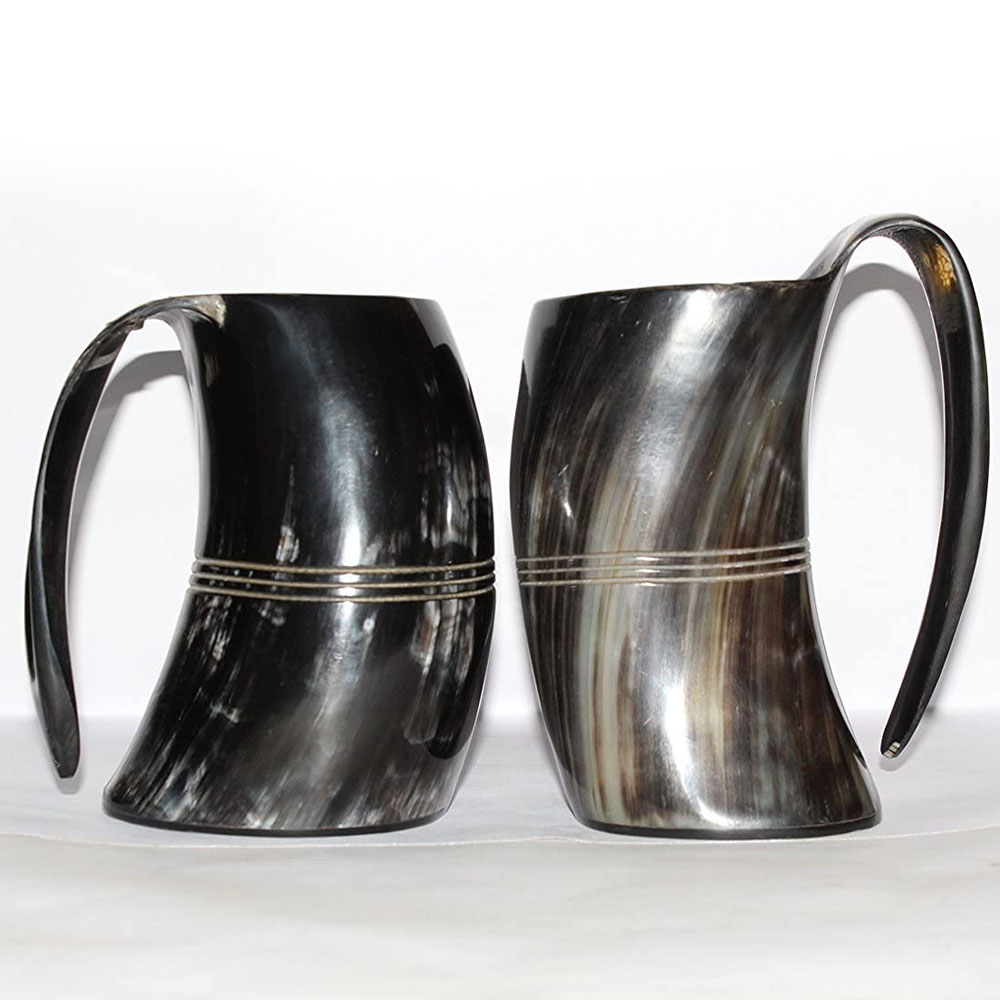 VIKING DRINKING HORN MUG Handcrafted Ox Cup Goblet With This Large Tankard (20oz) - Image 4