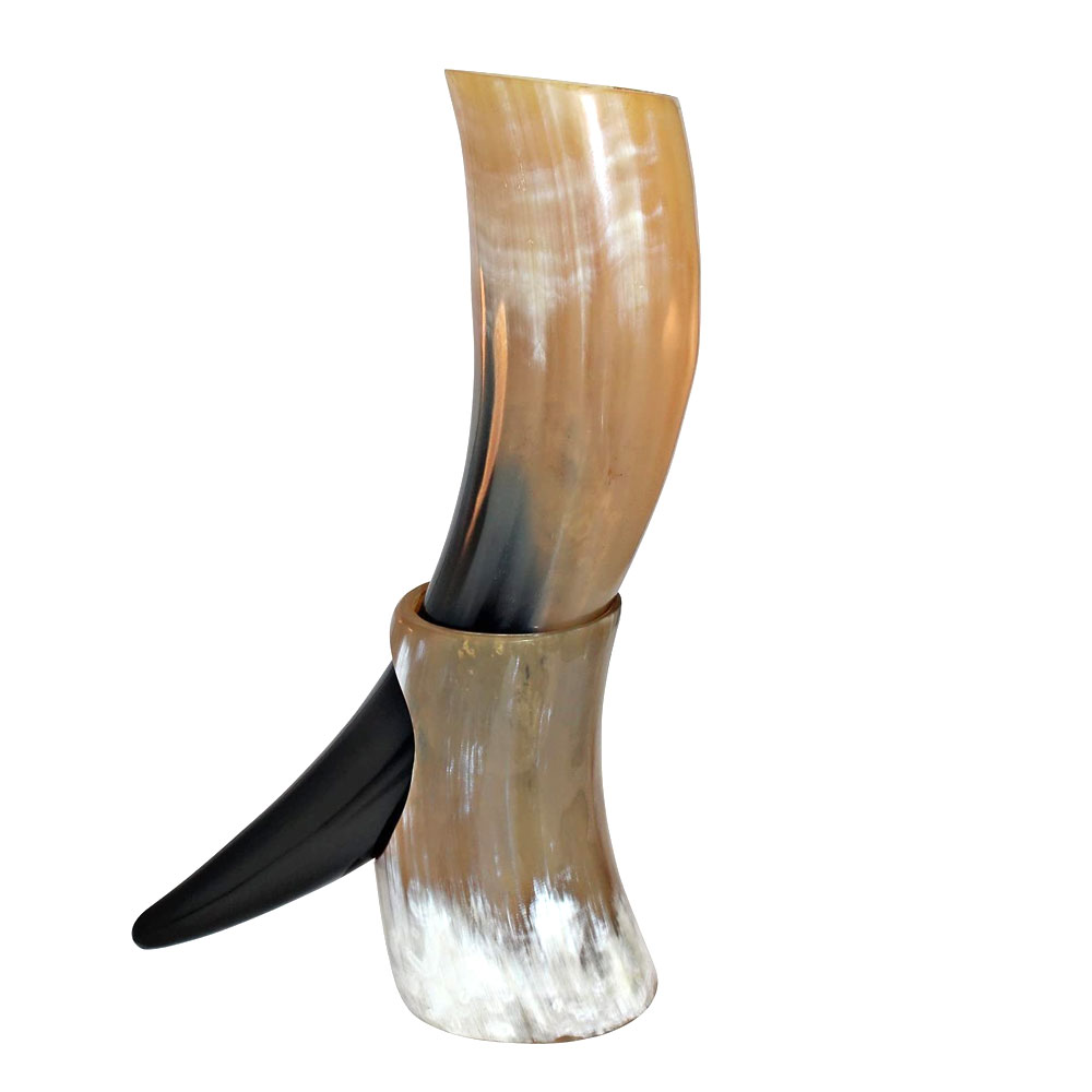 Viking Cup Drinking Horn Tankard Authentic Medieval Inspired drinking horn with stand