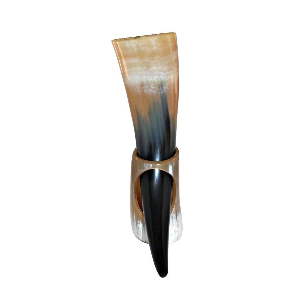 Viking Cup Drinking Horn Tankard Authentic Medieval Inspired drinking horn with stand - Image 2