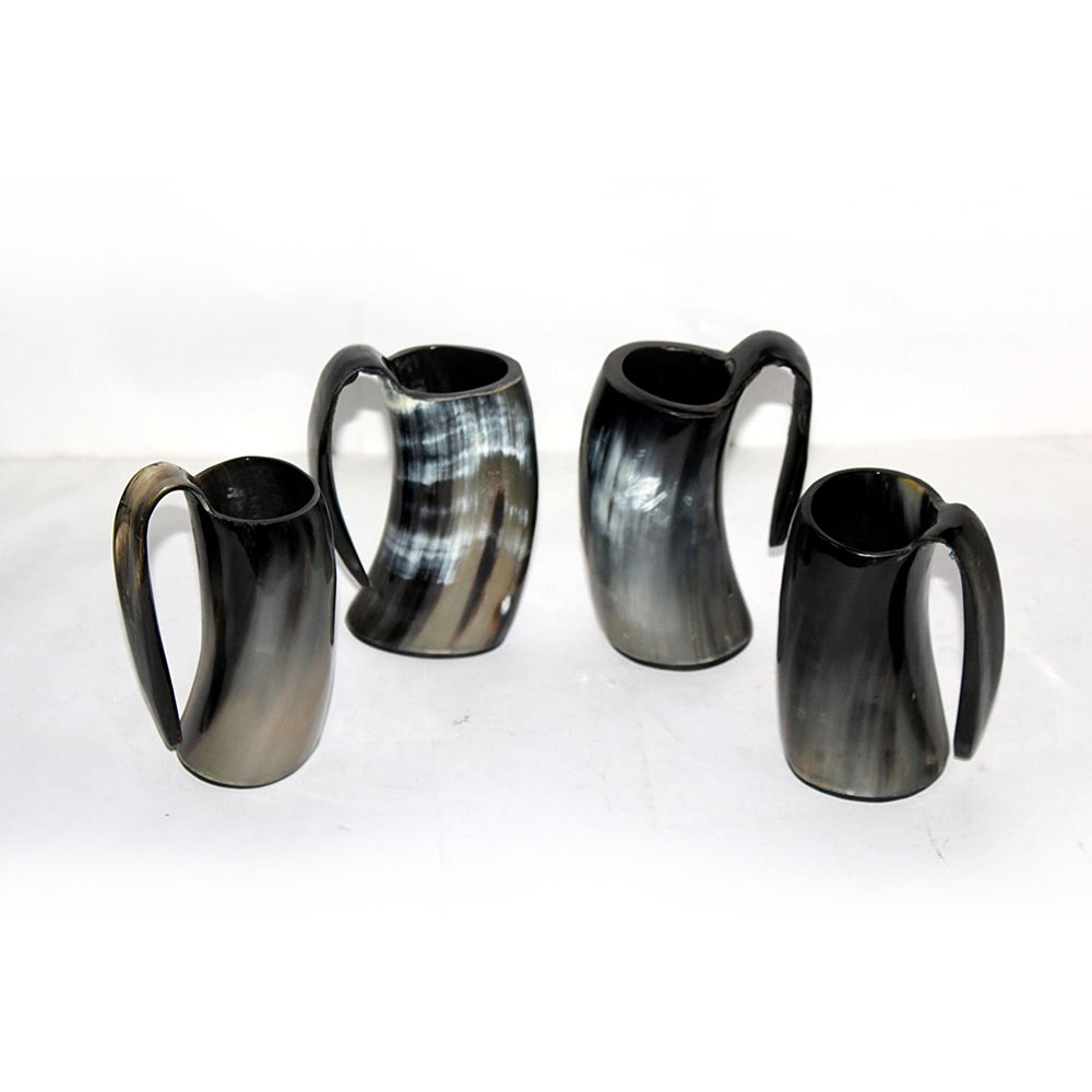 Viking Drinking Horn Cup Tankard Handcrafted Ox Cup Goblet (16oz) set of 4 - Image 3