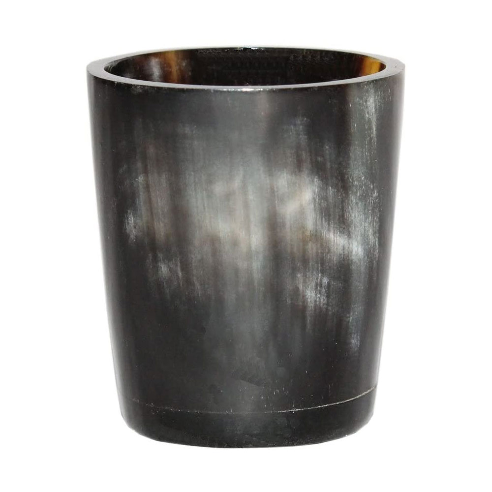 Ox Horn Whisky Tot Cup Nip viking drinking and game of thrones Shot Glass with tray set of 2 - Image 2