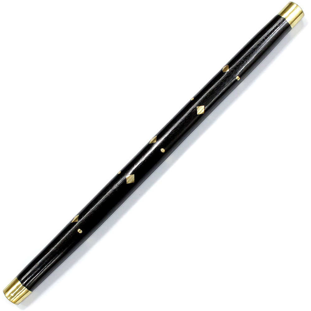 Handcrafted Black Walking Rule Swagger Wooden Stick with Brass Inlay Design 22inch - Image 6
