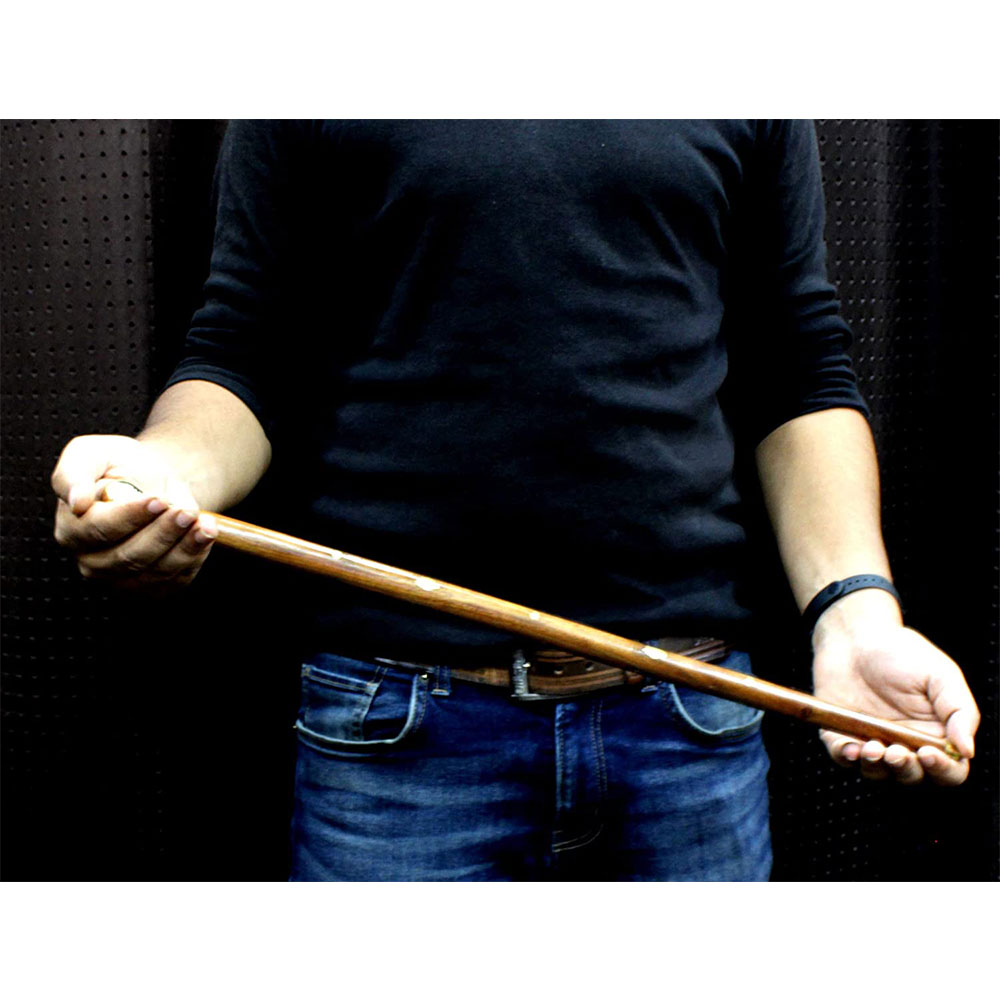Handcrafted Black Walking Rule Swagger Wooden Stick with Brass Inlay Design 24inch - Image 4