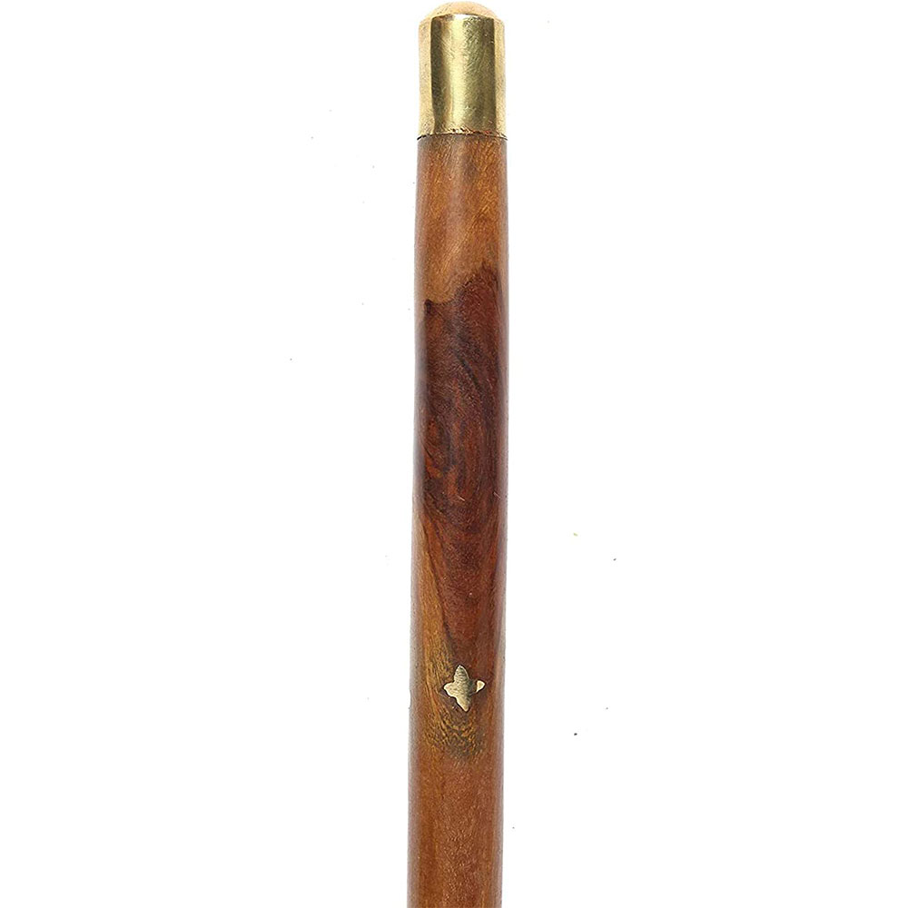 Handcrafted Walking Rule Swagger Wooden Stick Brass Cap on Both end. - Image 3
