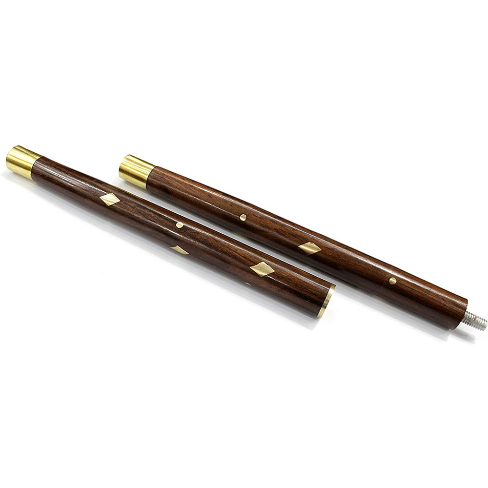 Handcrafted Walking Rule Swagger Wooden Stick with Brass Inlay Design - Image 4