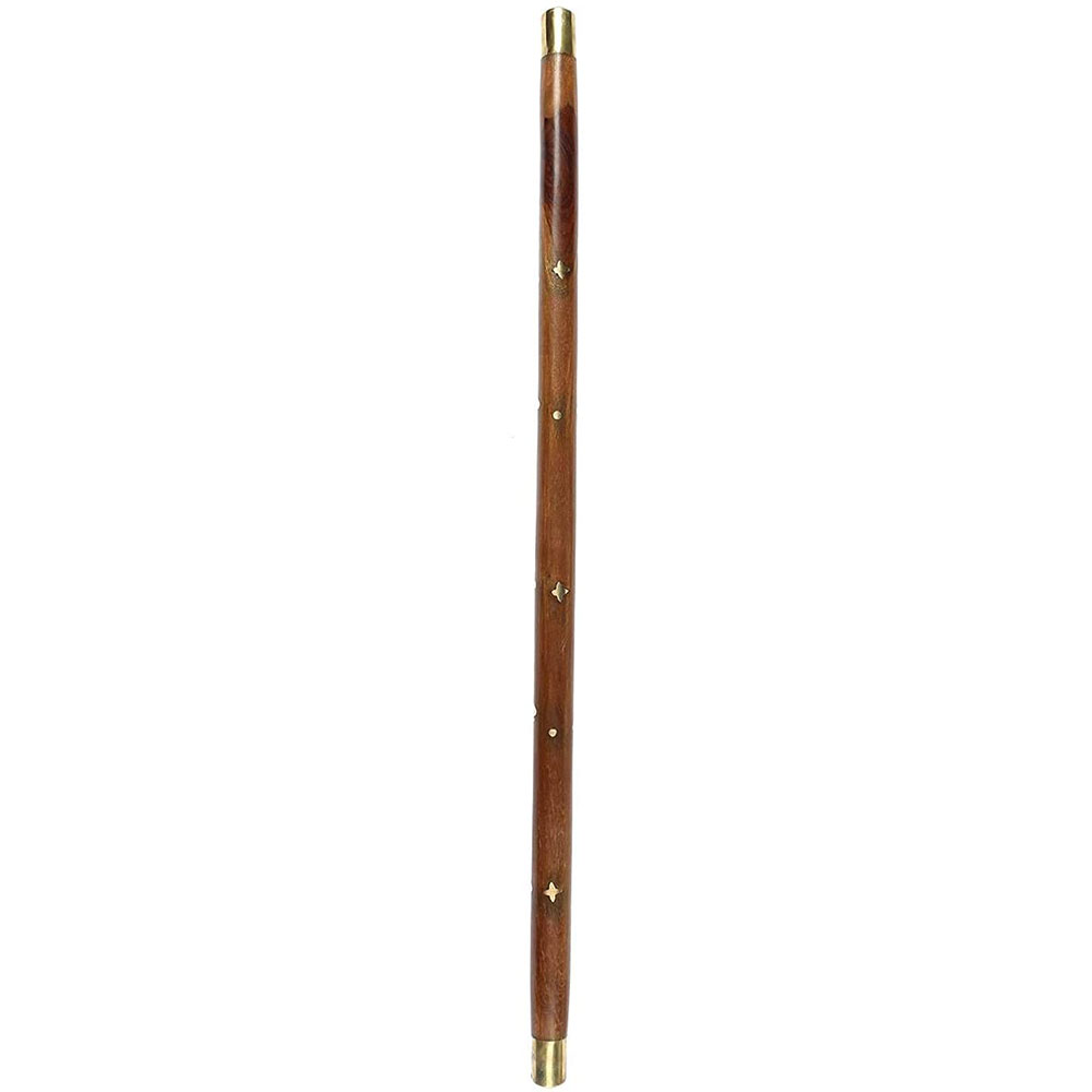 Handcrafted Walking Rule Swagger Wooden Stick Brass Cap on Both end. - Image 5