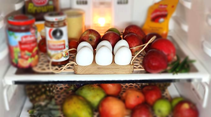 Handmade 6 Egg Tray - Wooden Egg Holder Usable in Kitchen Refrigerator - Image 5