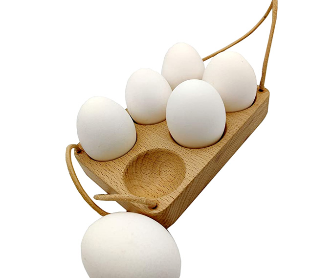 Handmade 6 Egg Tray - Wooden Egg Holder Usable in Kitchen Refrigerator - Image 7