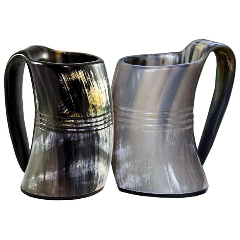VIKING DRINKING HORN MUG Handcrafted Ox Cup Goblet Drink Mead & Beer Like Game of Thrones