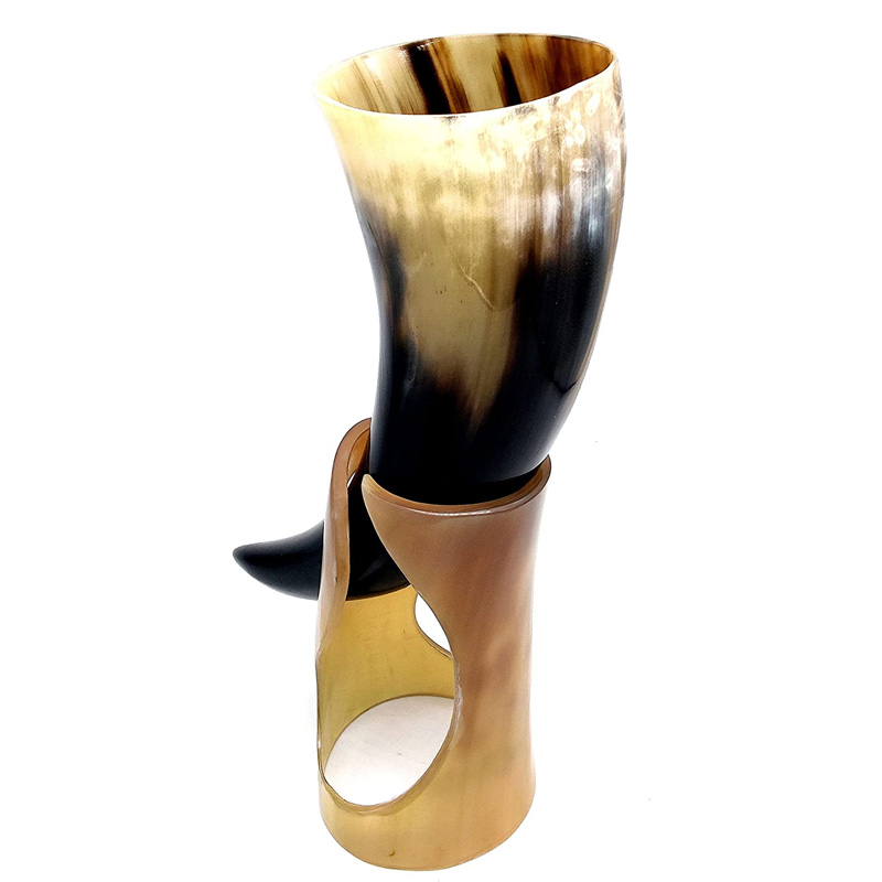 Beer horn mug Game of thrones Brass adorned vikings horn Medieval Drinking Horn with attractive Horn