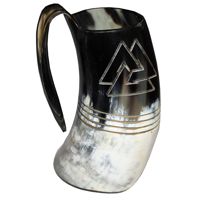VIKING DRINKING HORN MUG Handcrafted Ox Cup Goblet Drink Mead & Beer Like Game of Thrones