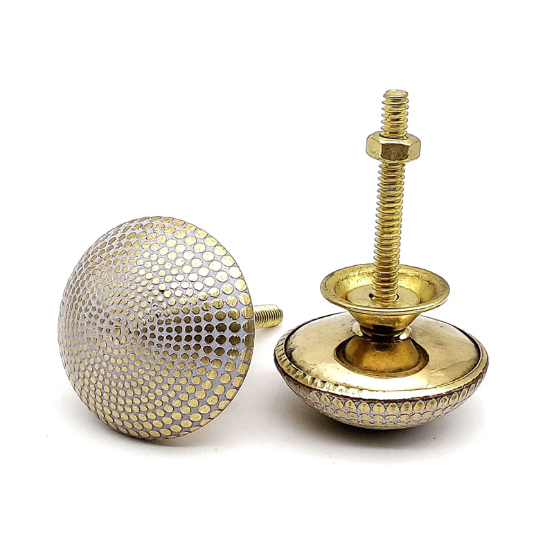 Brass Cabinet Knobs Pulls for Drawers and Dressers Handmade Decorative White doted Drawer Knobs - Image 2