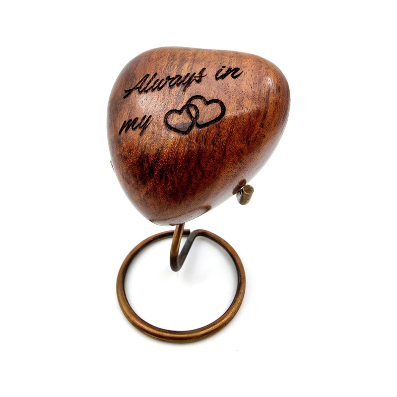 Wooden Heart Urn Keepsake Cremation Urn for Human pet Ashes Handcrafted Urn Heart Shaped