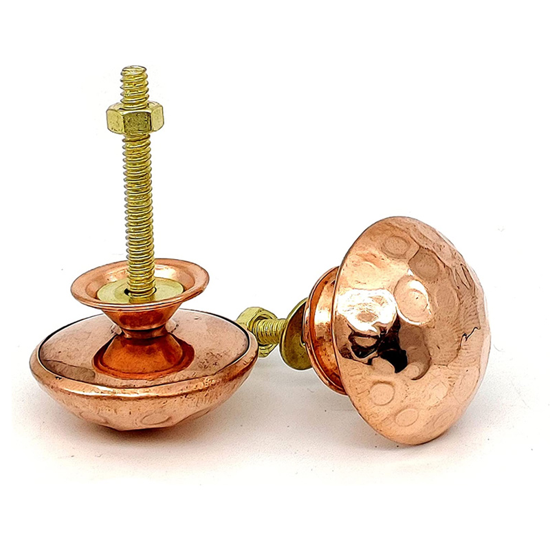 Hammered Copper Door Knobs Cabinet Pulls for Cabinets, Bathroom, or Kitchen Cabinetry (Pack of 2)