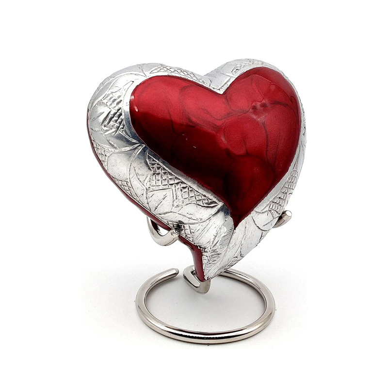 RED Heart Keepsake Urn Mini Ash Urn Small Handcrafted Cremation Urn for Ashes Tribute to Your Loved - Image 4