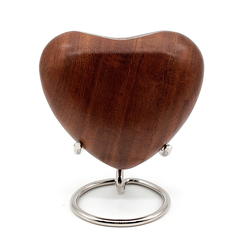 Wooden Heart Keepsake Urn - Mini Ash Urn Small Handcrafted Cremation Urn for Ashes