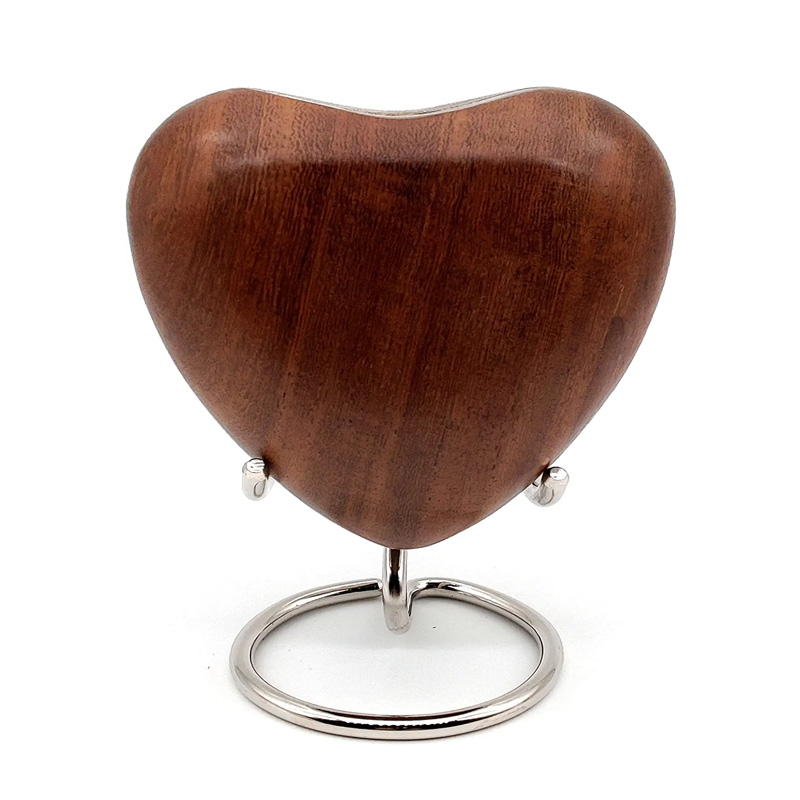 Wooden Heart Keepsake Urn - Mini Ash Urn Small Handcrafted Cremation Urn for Ashes