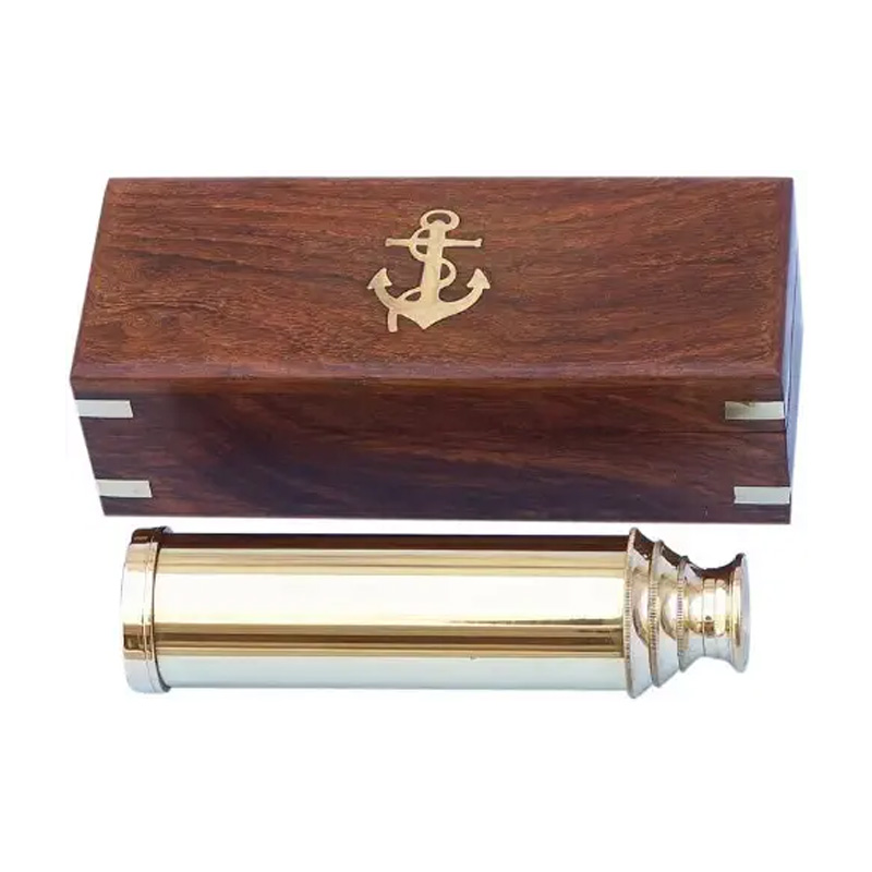 Sun & Moon Nautical Brass Spyglass Telescope with Box, Brass (Gold)