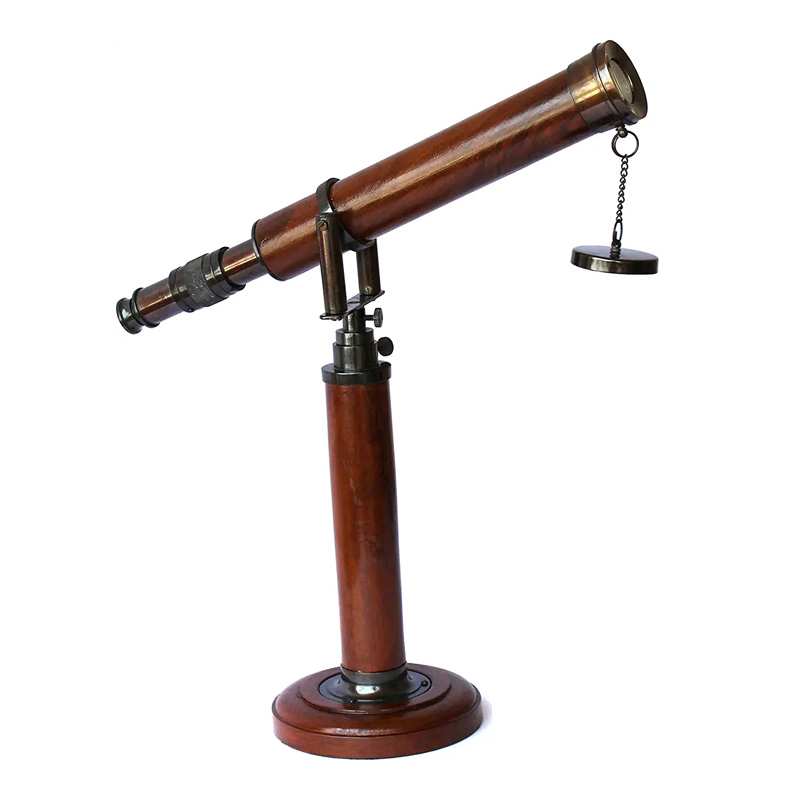 Telescope Wooden Brass with Stand Unique Vintage Collectible Nautical Gift