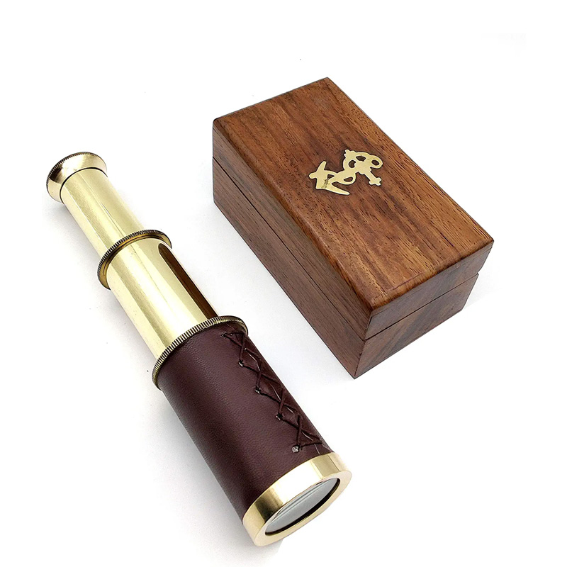 Brass Walking Stick Vintage Handle Victorian Telescope Head Foldable Stick Cane for Men and Women
