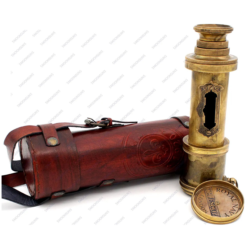 Brass Telescope, Spyglass Collapsible Monocular Decorative Telescope with Glass Optics for Kids