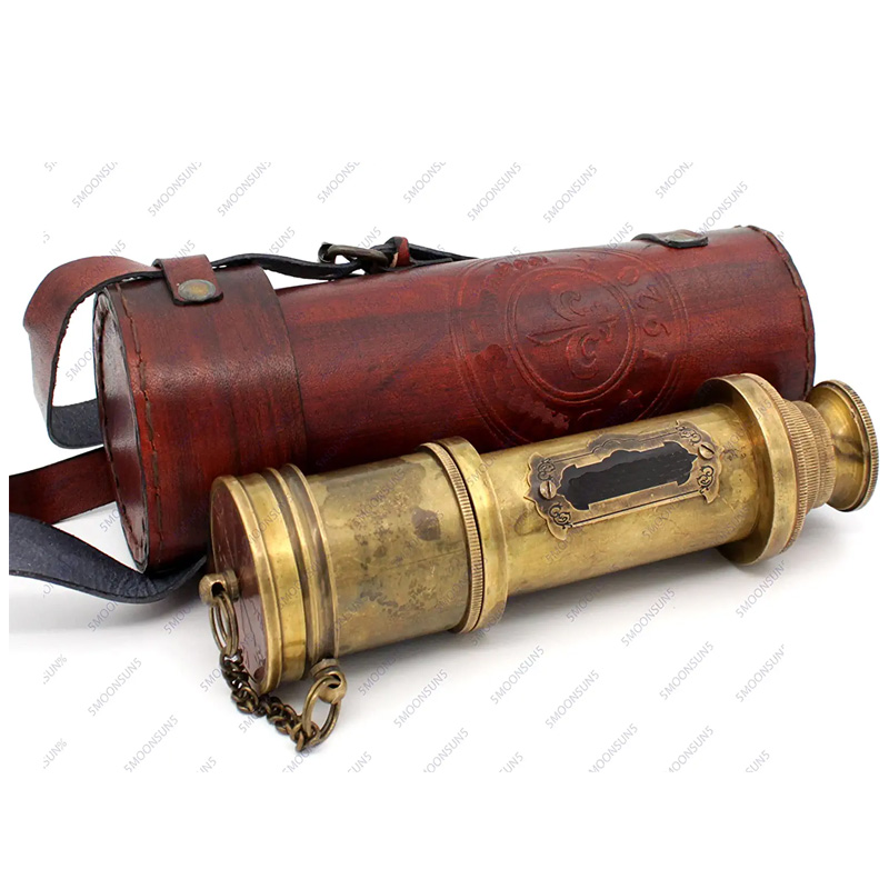 Pirate Brass Telescope, Spyglass Collapsible Monocular Decorative with Glass Optics for Kids Travel