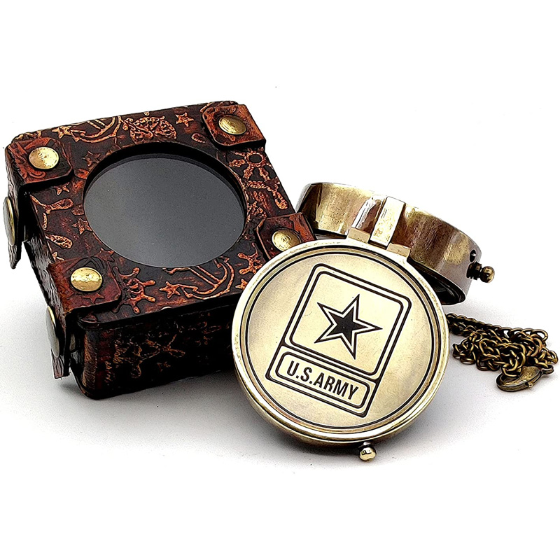 Army Engraved Brass Military Nautical Marine Perfect Gift for Army Person Navigation Compass