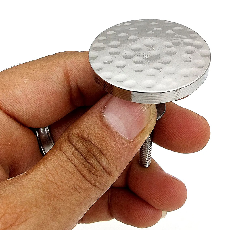 Hammered knobs Full Brass Solid Chrome Finish Handmade Drawer Handles/Furniture Hardware - Image 2