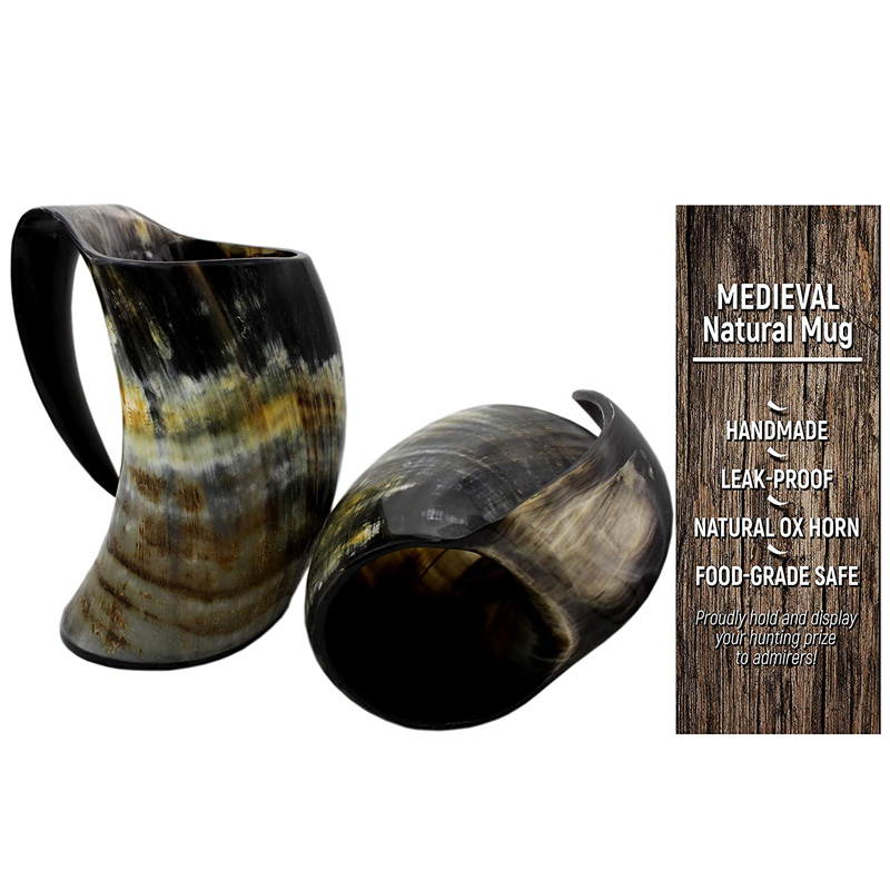 VIKING DRINKING HORN MUG Handcrafted Ox Cup Goblet - Drink Mead & Beer Like Game of Thrones - Image 2
