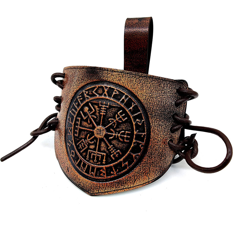 Beer horn mug Game of thrones Brass adorned vikings horn Medieval Drinking Horn leather belt - Image 2