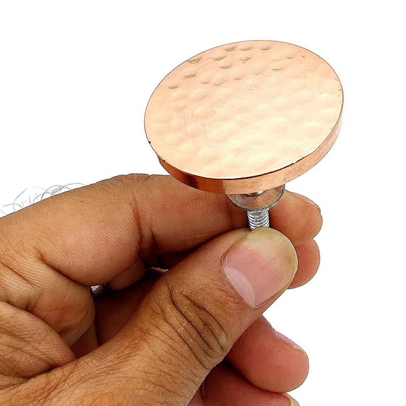 Hammered knobs Full Brass Copper Finish Solid Handmade Drawer Handles/Furniture Hardware - Image 2